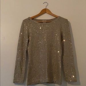 Oscar de la Renta sequined knit design sweater